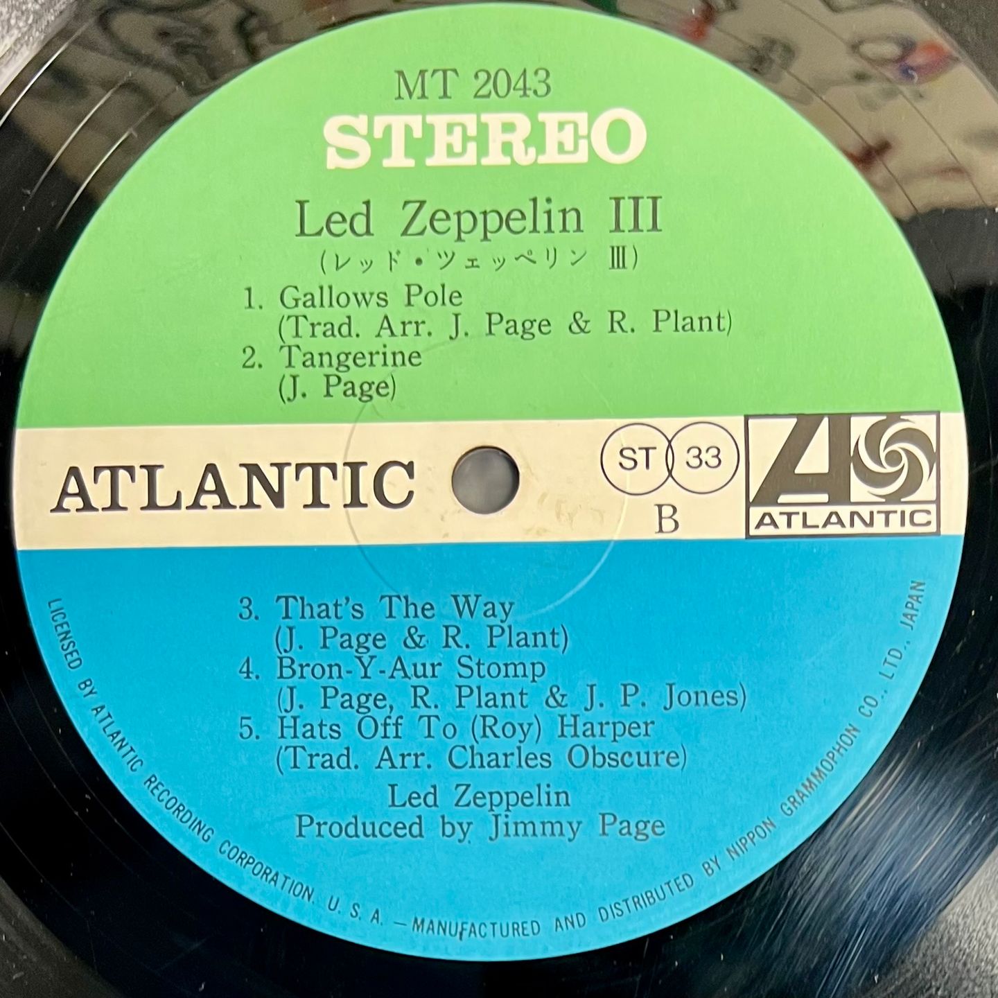 Led Zeppelin - Led Zeppelin III [LP - 1st Japan Press - 1970 - VG/VG+] | Atlantic (MT-2043) - 5