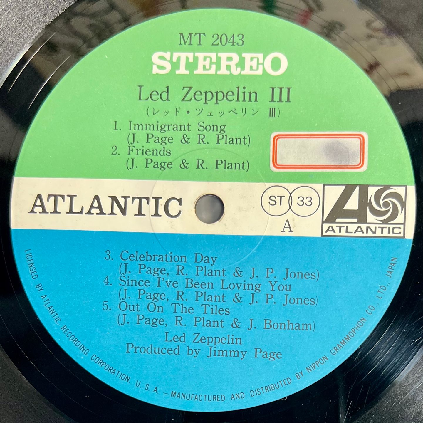 Led Zeppelin - Led Zeppelin III [LP - 1st Japan Press - 1970 - VG/VG+] | Atlantic (MT-2043) - 4