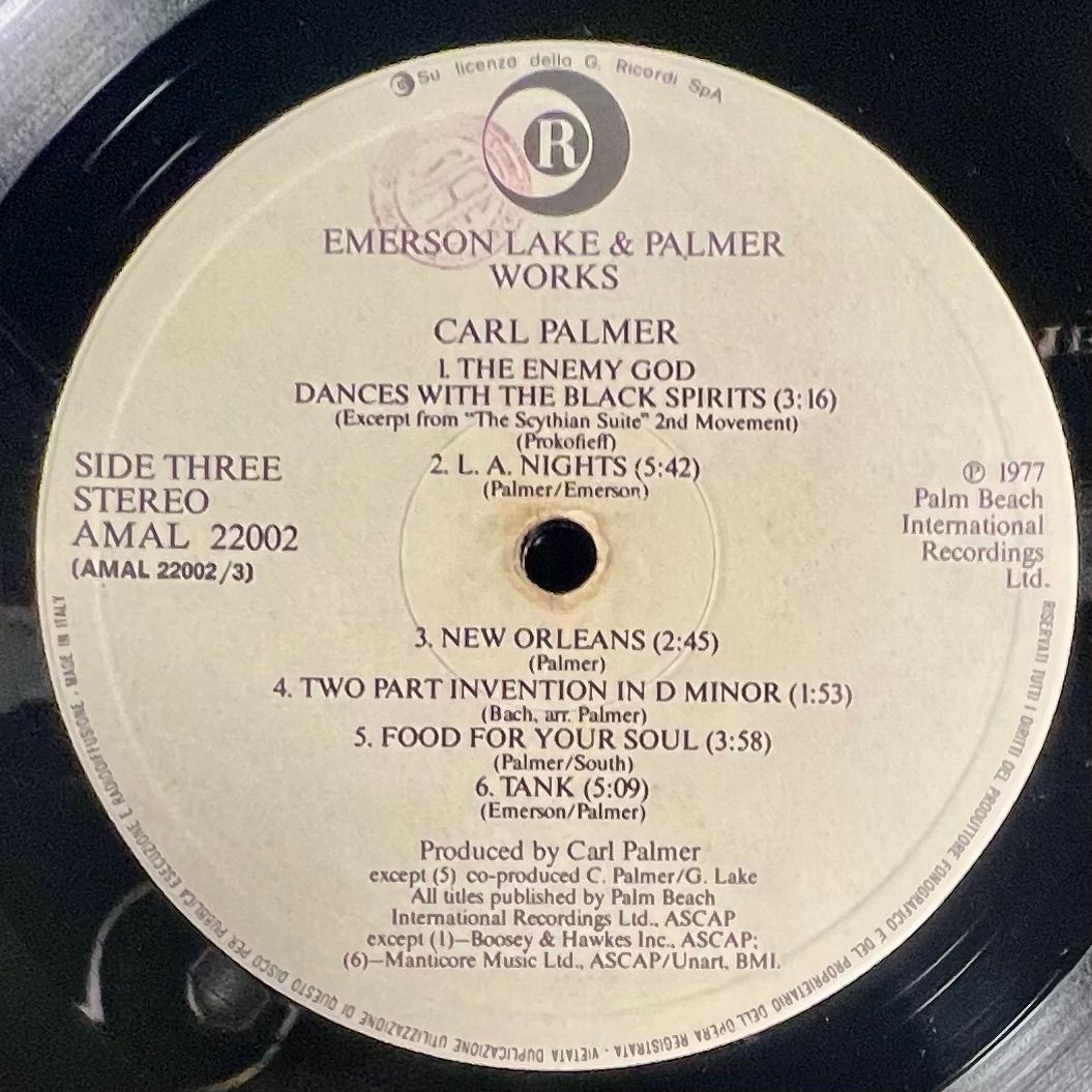 Emerson, Lake & Palmer - Works (Volume 1) [LP OG Italy 1977 Trifold EX/VG] | Ricordi (AMAL 22002) - 8