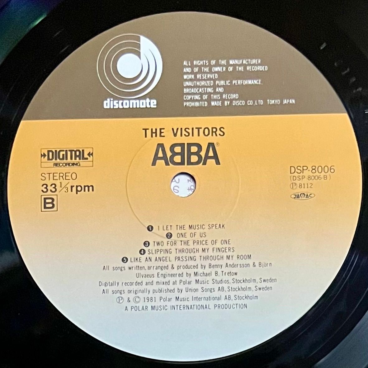 ABBA - The Visitors [Vinyl LP – 1st Japan Press – 1981 – DSP-8006 - Mint] Disco | Discomate (DSP-8006) - 5