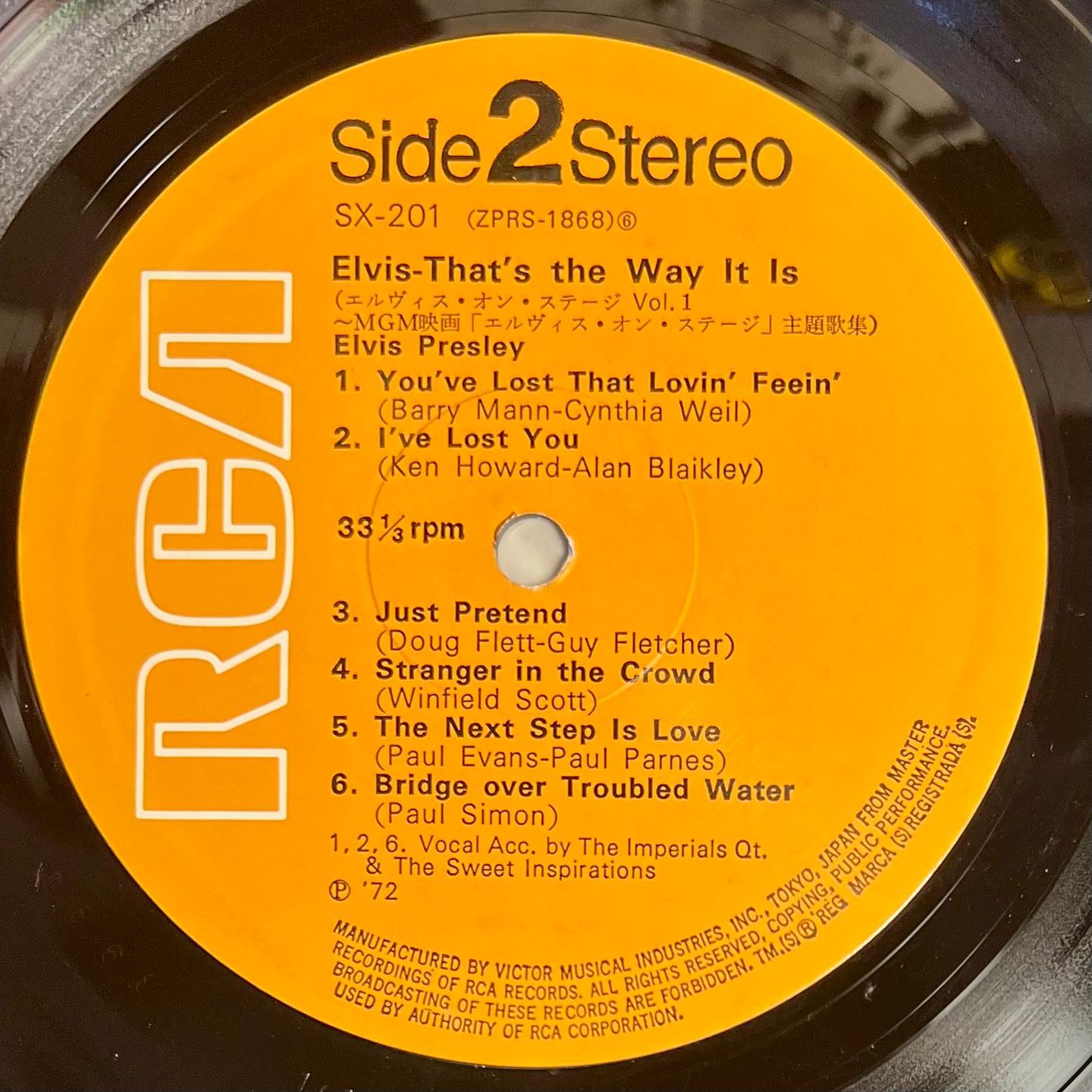 Elvis Presley - That's The Way It Is [LP - Japan Press - 1975 - EX to NM/NM] | RCA (SX-201) - 6