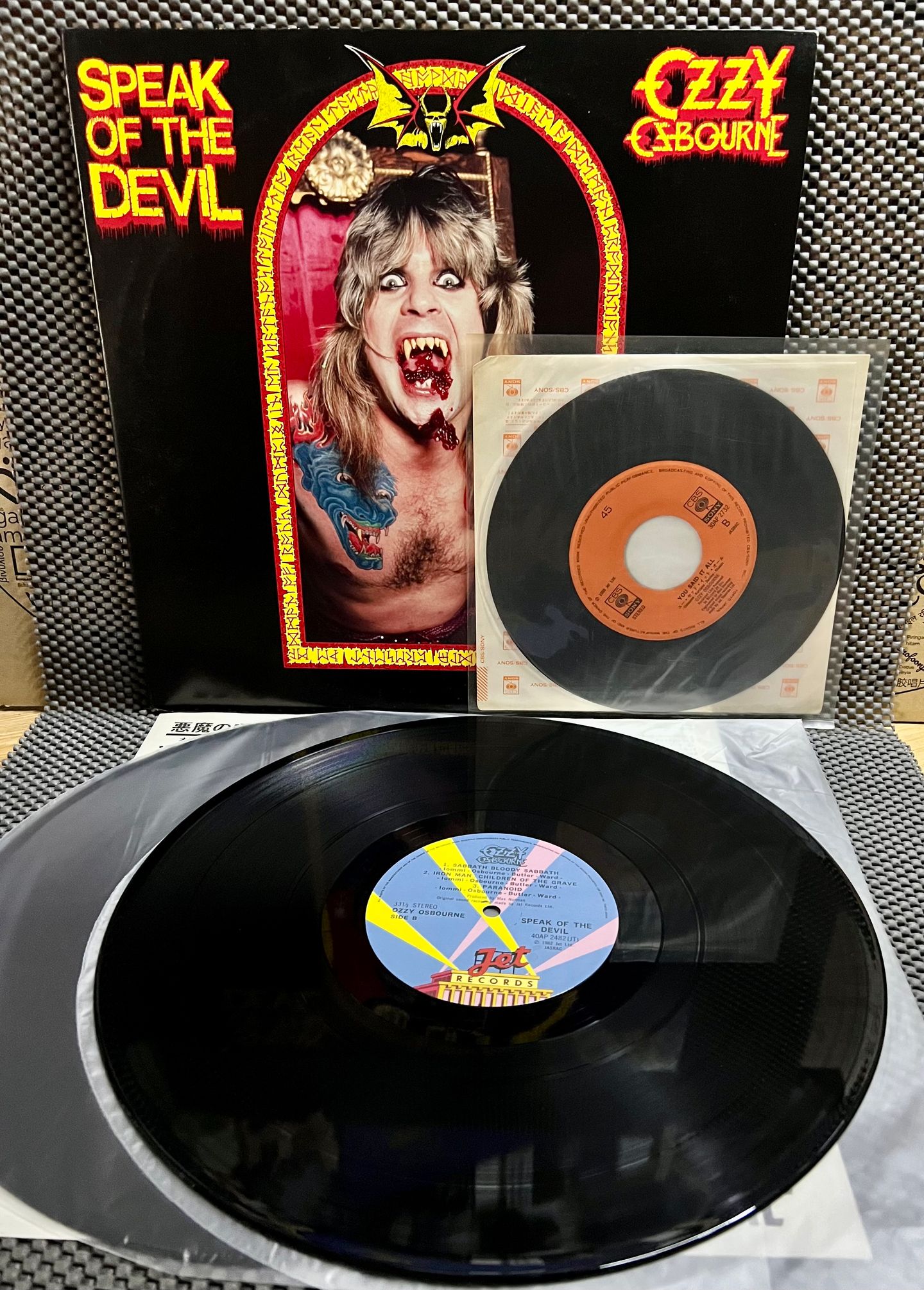 Ozzy Osbourne - Speak Of The Devil [Vinyl LP + 7" - 1st Japan Press - 1982 - Mint/NM] Heavy Metal | Jet Records (40AP 2481~3) - 2