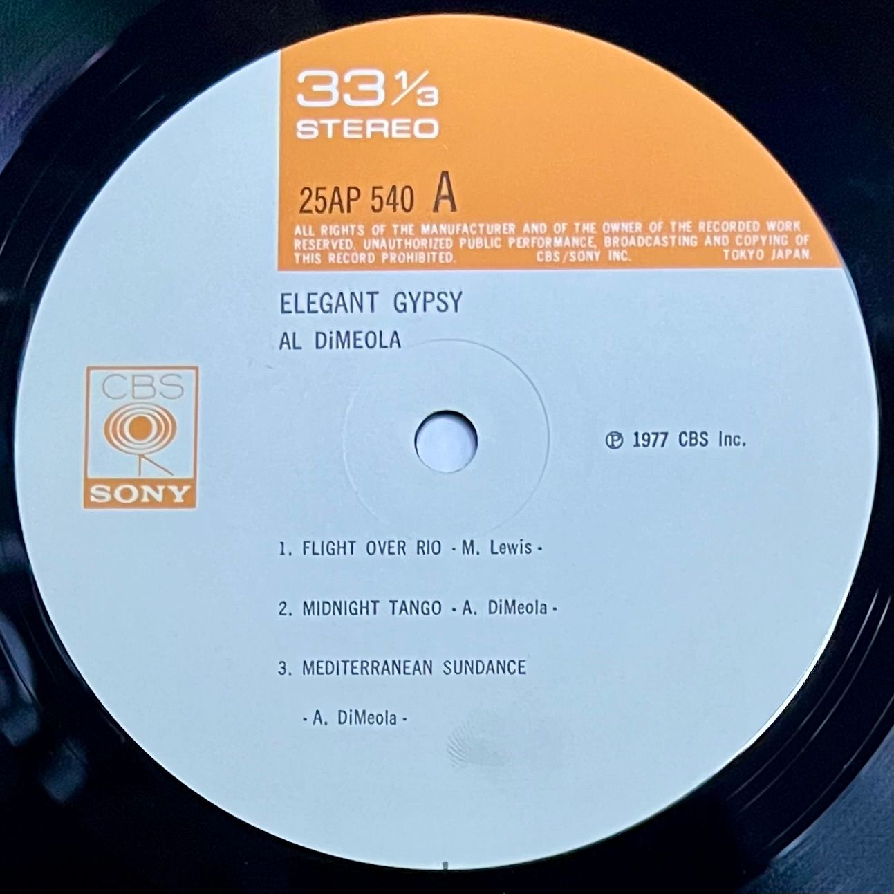 Al Di Meola - Elegant Gypsy [Vinyl LP - 1st Japan Press - 1977 - 25AP 540 - NM/M] Jazz Rock Fusion | CBS/Sony (25AP 540) - 4