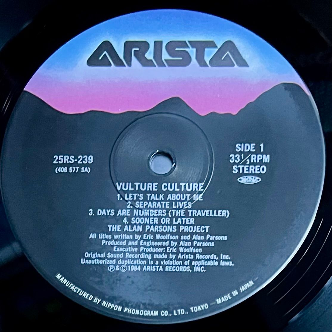 The Alan Parsons Project - Vulture Culture [Vinyl LP – 1st Japan Press – 1985 – 25RS-239] Prog Rock | Arista (25RS-239) - 4