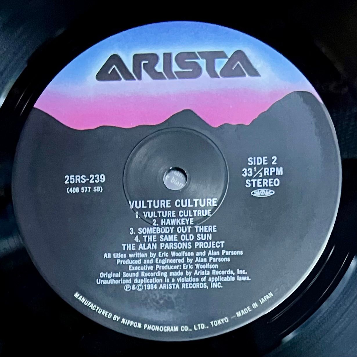 The Alan Parsons Project - Vulture Culture [Vinyl LP – 1st Japan Press – 1985 – 25RS-239] Prog Rock | Arista (25RS-239) - 5