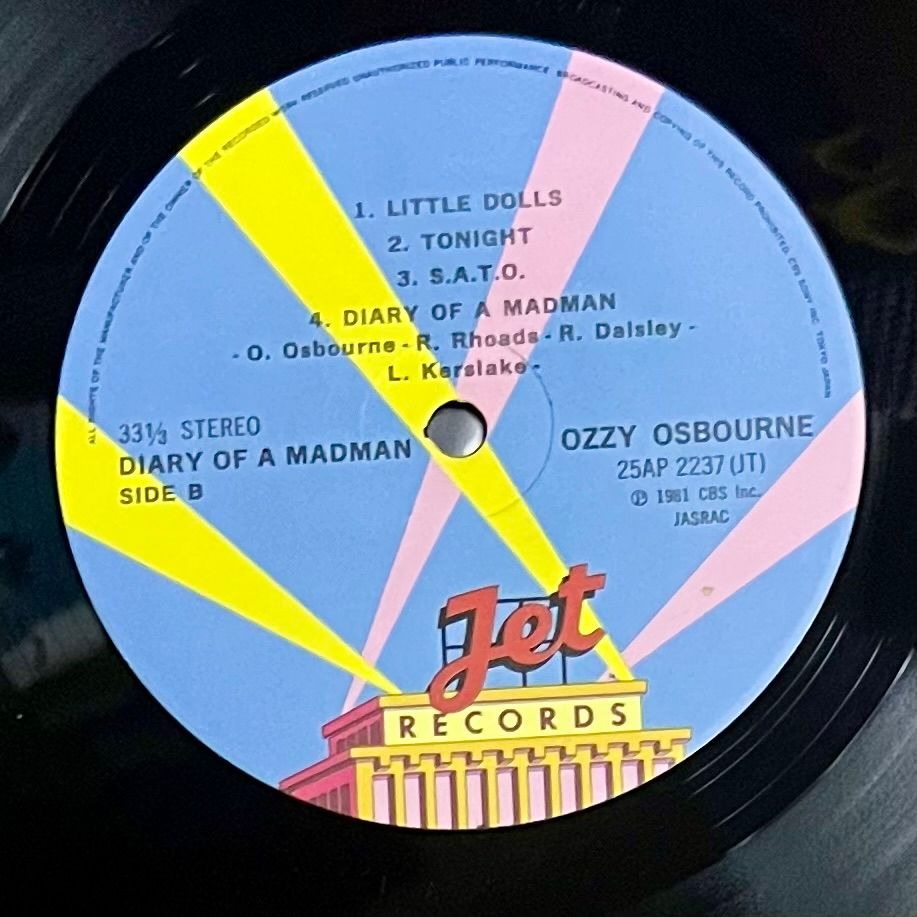 Ozzy Osbourne - Diary Of A Madman [Vinyl LP - 1st Japan Press - 1981 - 25AP 2237 - NM/NM] Heavy Metal | Jet Records (25AP 2237) - 5