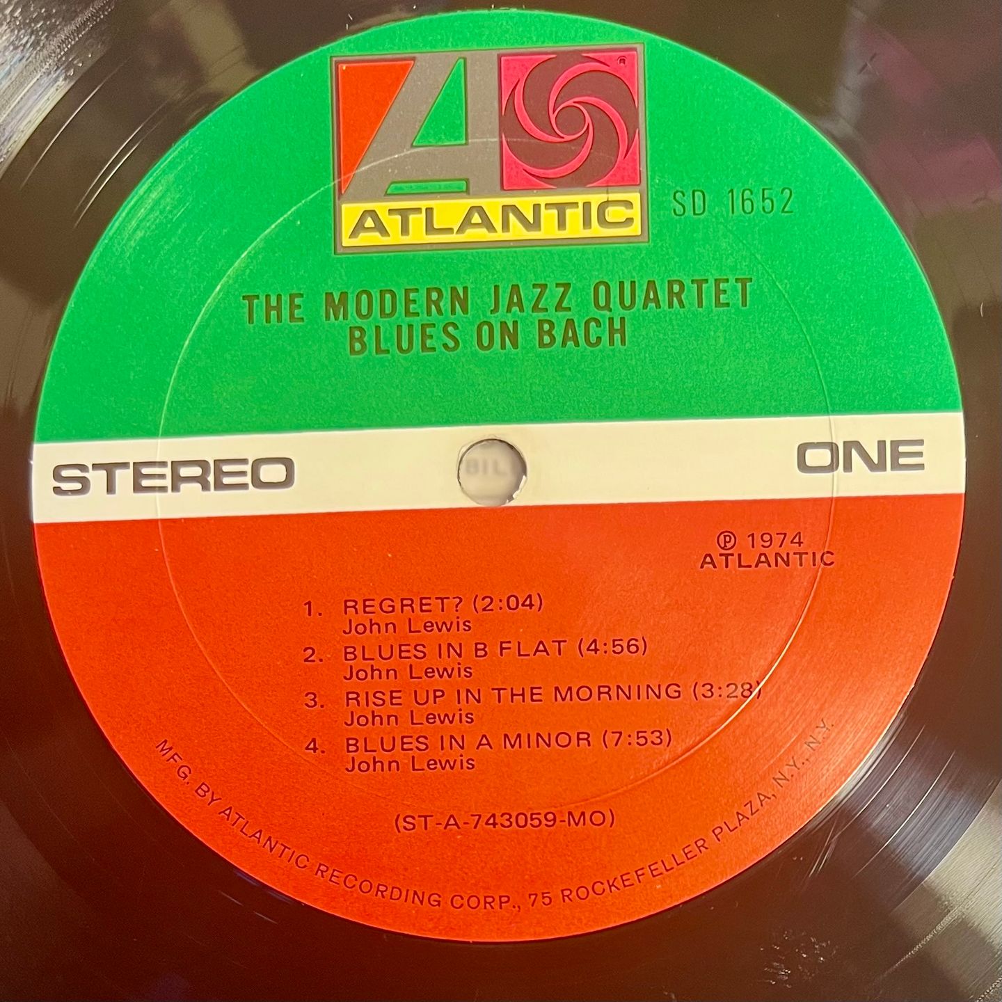 The Modern Jazz Quartet - Blues On Bach [LP - 1st US Press - 1974 - EX/NM] | Atlantic (SD 1652) - 4
