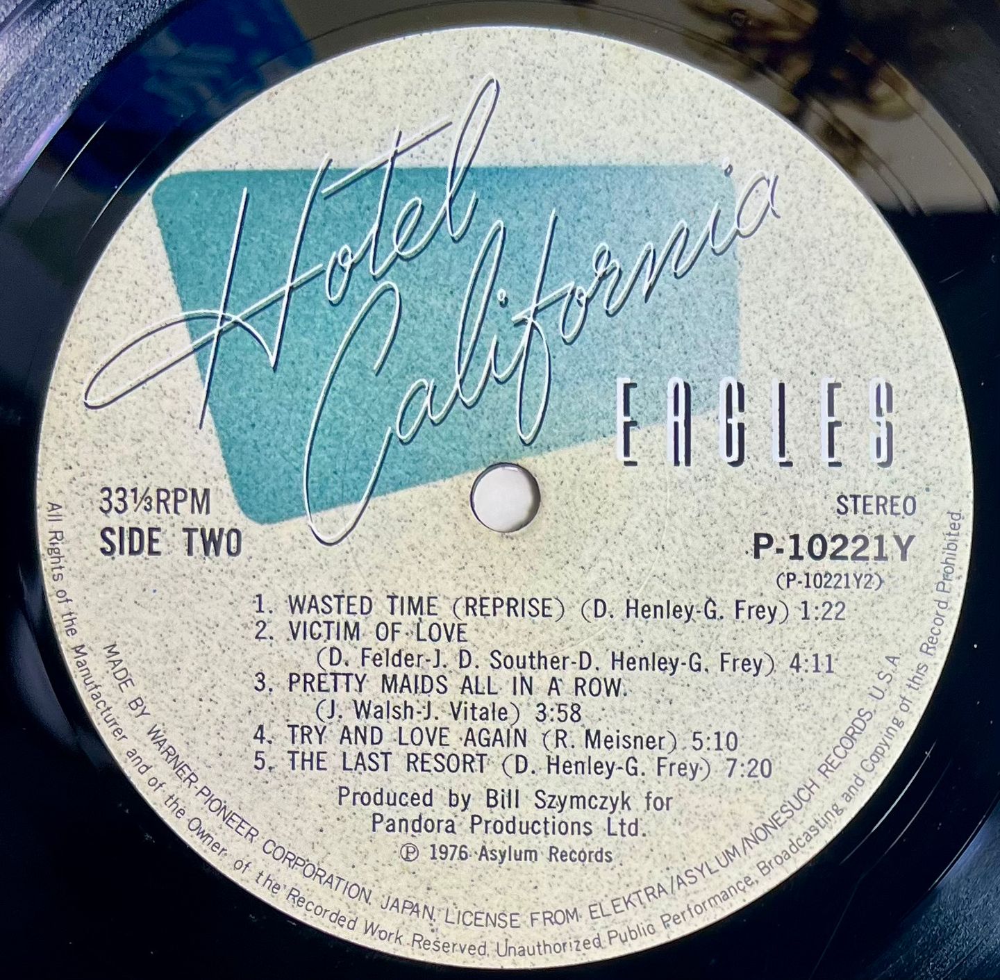 Eagles - Hotel California | Asylum Records (P-10221Y) - 7