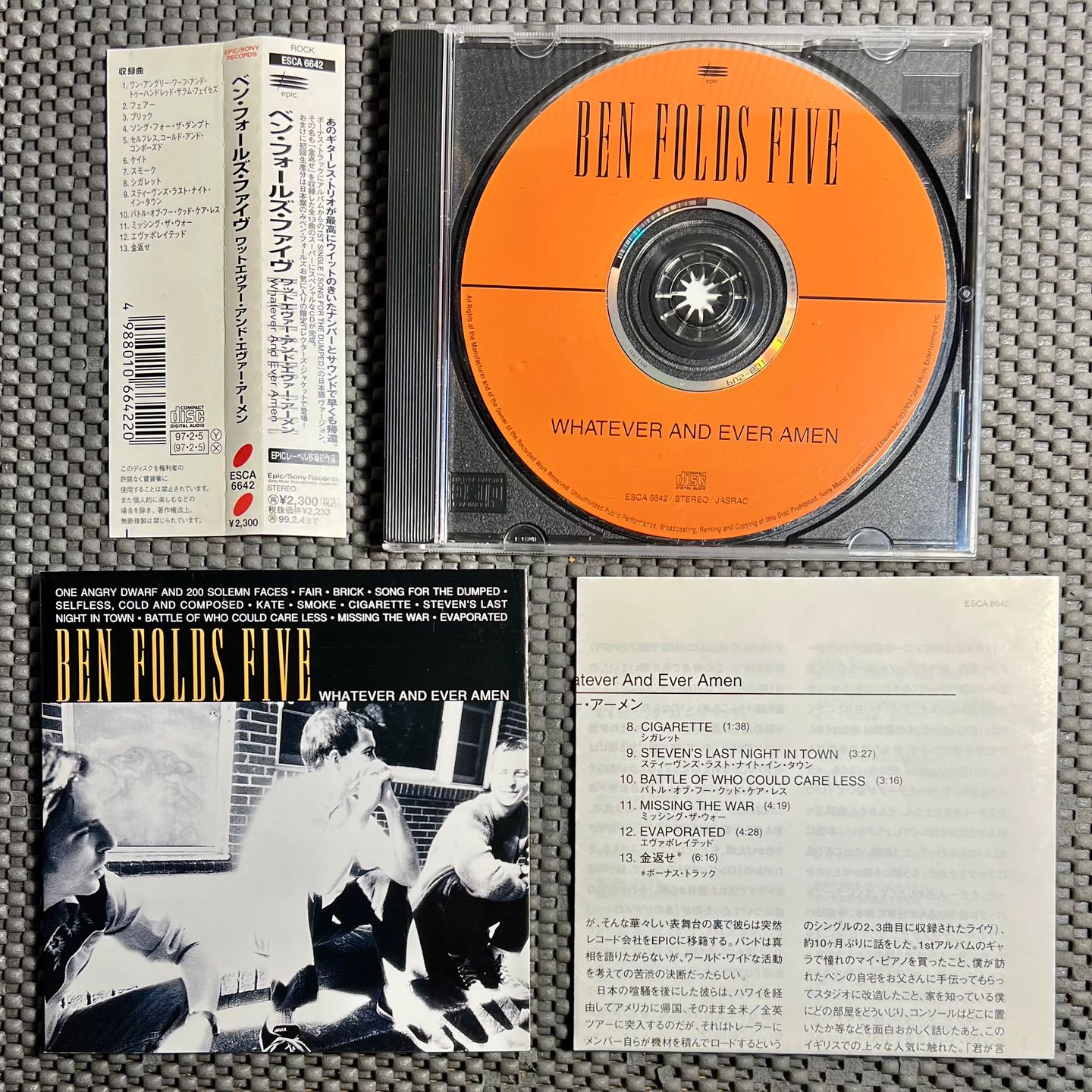 Ben Folds Five - Whatever And Ever Amen [CD - 1st Japan Ed. 1997 - Epic ESCA 6642] Indie Rock | Epic (ESCA 6642) - 3