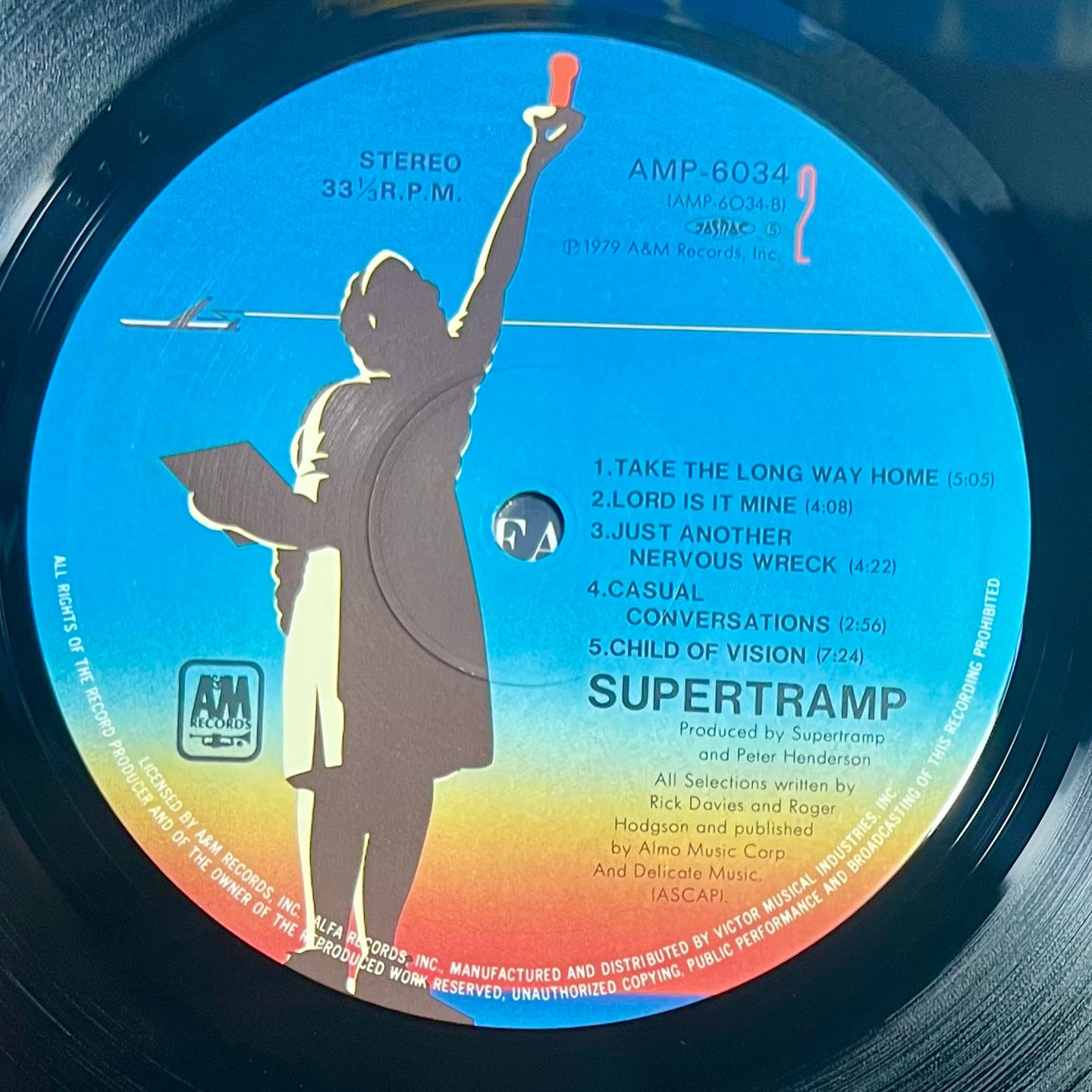 Supertramp - Breakfast In America [Vinyl LP - 1st Japan Press - 1979 - A&M Records AMP-6034 - NM/NM with Obi & Insert] Pop Rock | A&M Records (AMP-6034) - 5