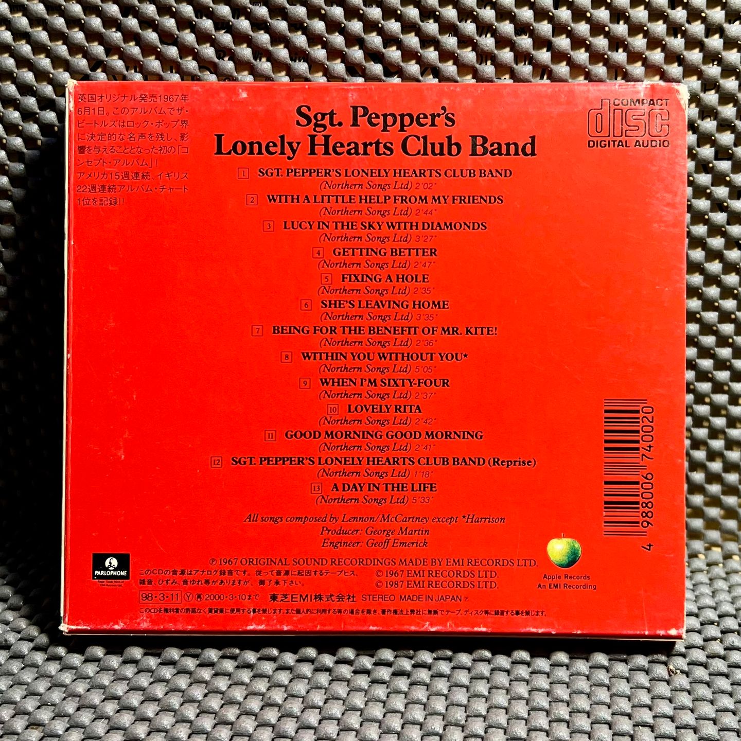 The Beatles - Sgt. Pepper's Lonely Hearts Club Band [CD - Japan Press - Slip Case - Apple Records TOCP 51118 - Mint/NM with Obi & Insert] Pop Rock Psyche | Apple Records (TOCP 51118) - 2