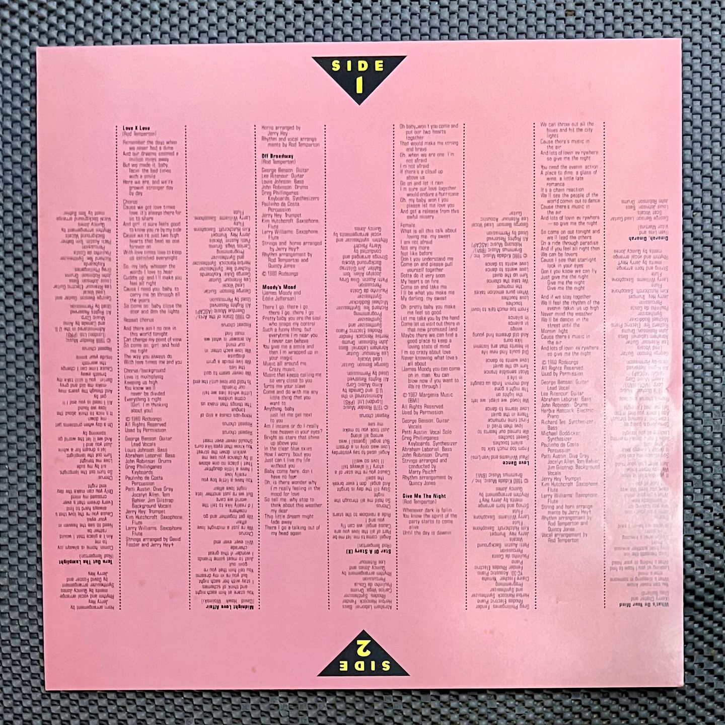 George Benson - Give Me The Night [Vinyl LP - 1st Japan Press - 1980 - P-10851W - NM to Mint] Jazz Funk | Warner Bros. Records (P-10851W) - 7