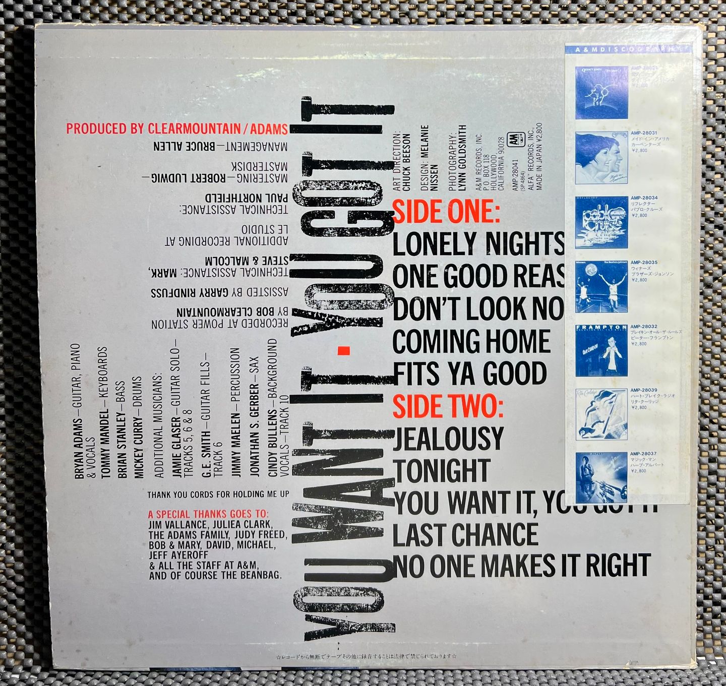 Bryan Adams - You Want It You Got It | A&M Records (AMP-28041) - 2