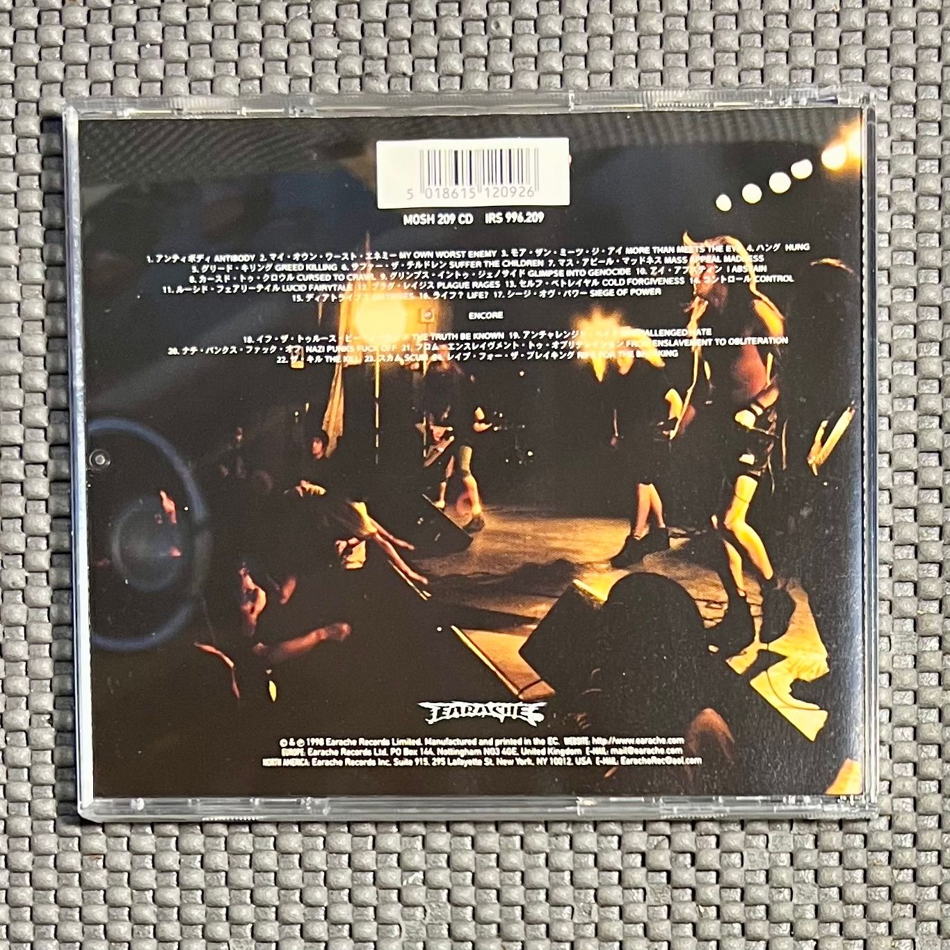 Napalm Death - Bootlegged In Japan [CD - 1st UK Ed. - 1998 - Earache MOSH 209 CD - Mint] Grindcore | Earache (MOSH 209 CD) - 3