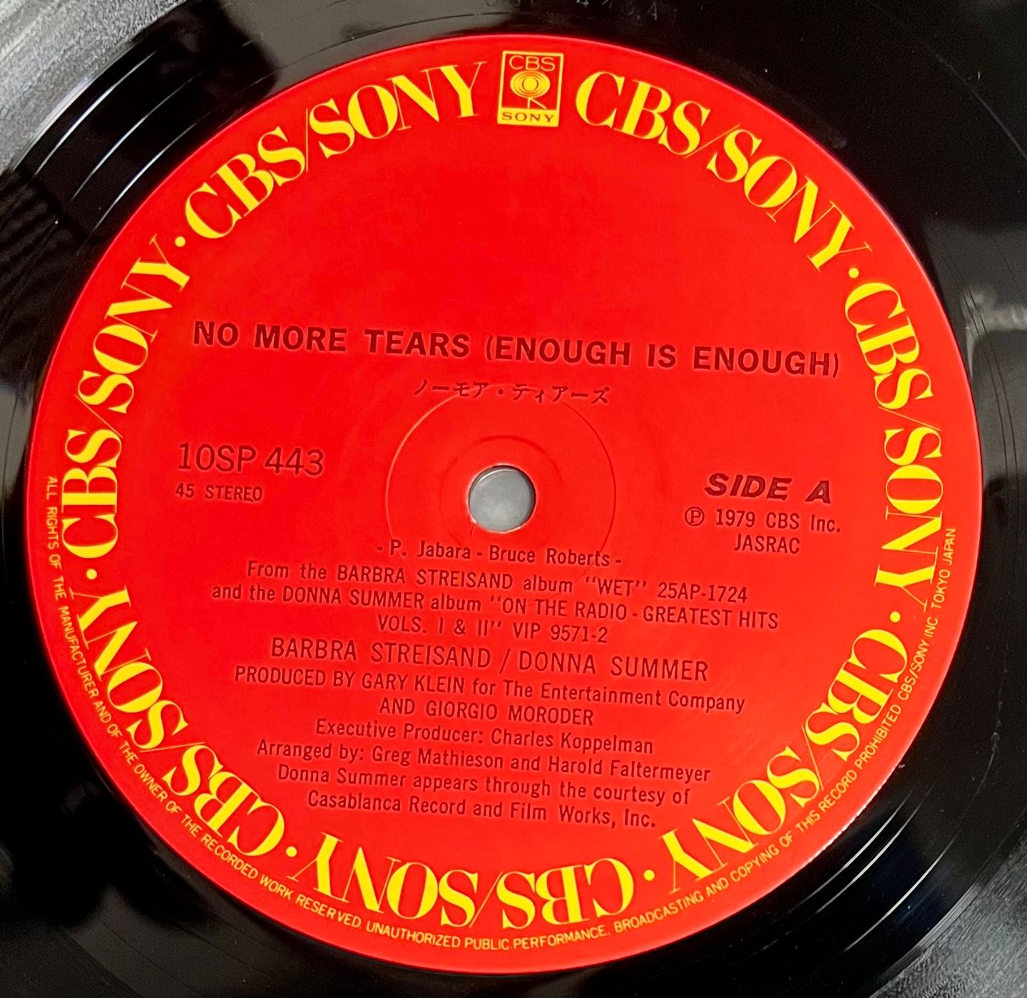 Barbra Streisand / Donna Summer - No More Tears (Enough Is Enough) | CBS/Sony (10SP 443) - 3