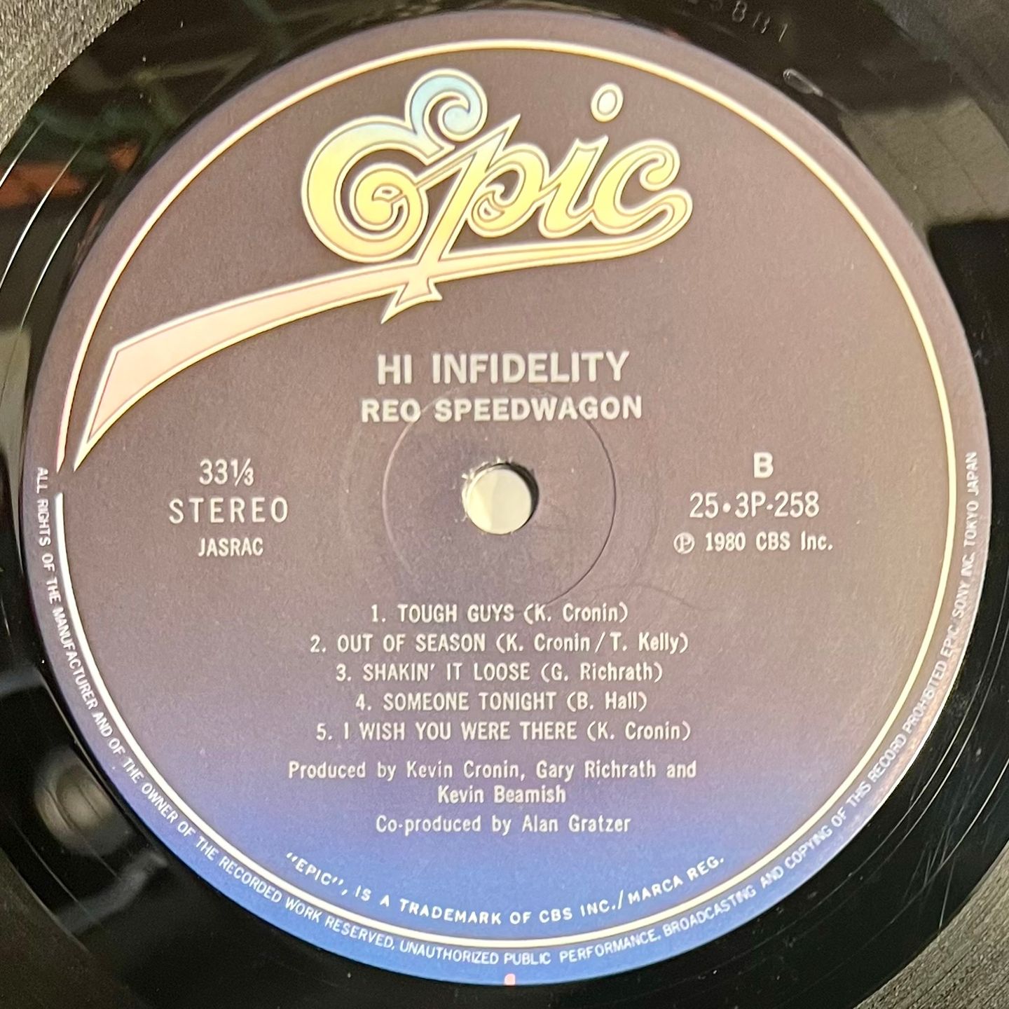 REO Speedwagon - Hi Infidelity [Vinyl LP - 1st Japan Press - 1980 - EX to NM / VG+] Rock | Epic (25•3P-258) - 5