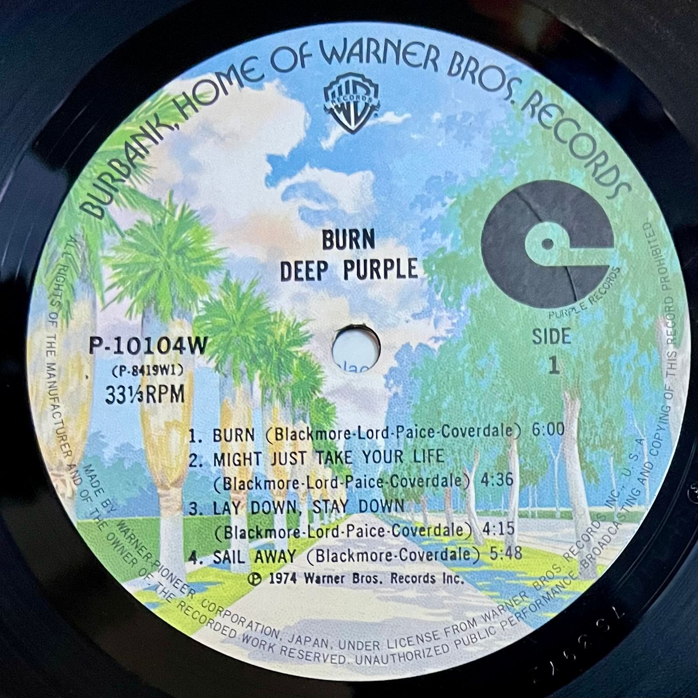 Deep Purple - Burn [Vinyl LP - 1st Japan Press - 1974 - P-8419W] Heavy Rock | Warner Bros. Records (P-8419W) - 4