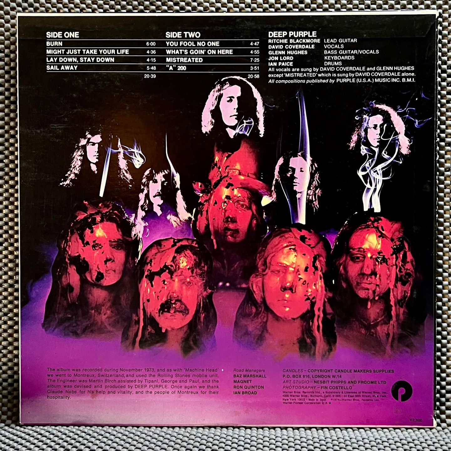 Deep Purple - Burn [Vinyl LP - 1st Japan Press - 1974 - P-8419W] Heavy Rock | Warner Bros. Records (P-8419W) - 3
