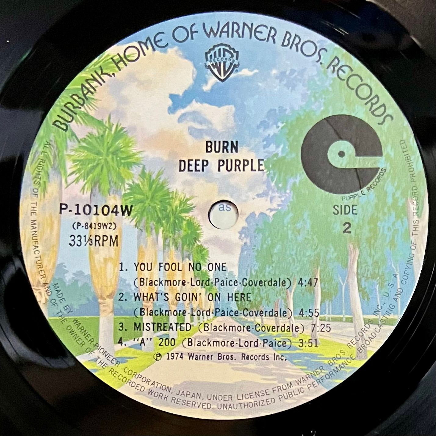 Deep Purple - Burn [Vinyl LP - 1st Japan Press - 1974 - P-8419W] Heavy Rock | Warner Bros. Records (P-8419W) - 5