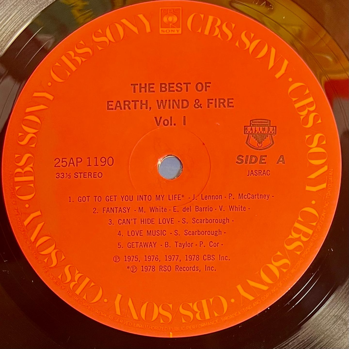 Earth, Wind & Fire - The Best Of Earth, Wind & Fire Vol. I [VINYL LP - 1st Japan Press - 1978 - EX/NM] | CBS/Sony (25AP 1190) - 5