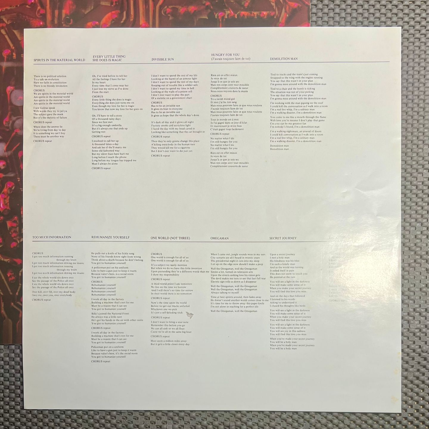 The Police - Ghost In The Machine [Vinyl LP - 1st Japan Press - 1st Obi - 1981 - A&M Records AMP-28043 - EX/EX with Obi & Insert] Pop Rock | A&M Records (AMP-28043) - 8