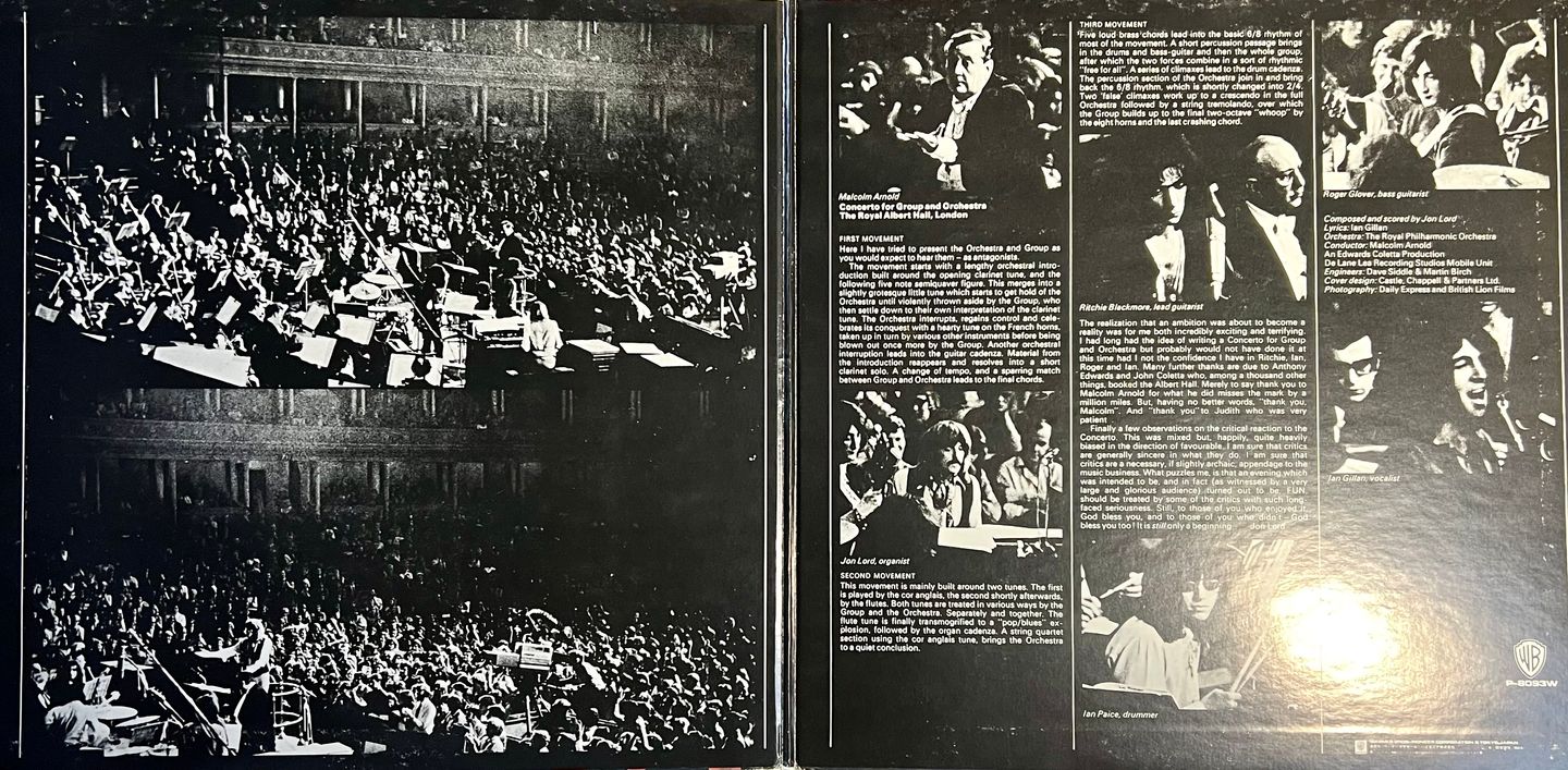 Deep Purple & Royal Philharmonic Orchestra Conducted By Malcolm Arnold - Concerto For Group And Orchestra [Vinyl LP - Japan Press - 1971 - EX to NM / VG+ to EX] Heavy Rock | Warner Bros. Records (P-8093W) - 4