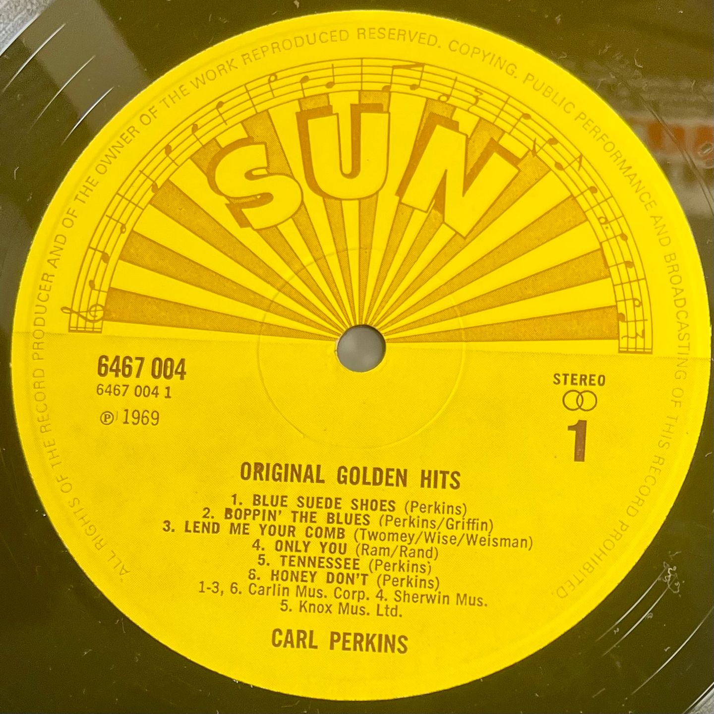 Carl Perkins - Original Golden Hits [LP - 1st UK Press - 1969 NM/NM] | Sun (6467 004) - 4