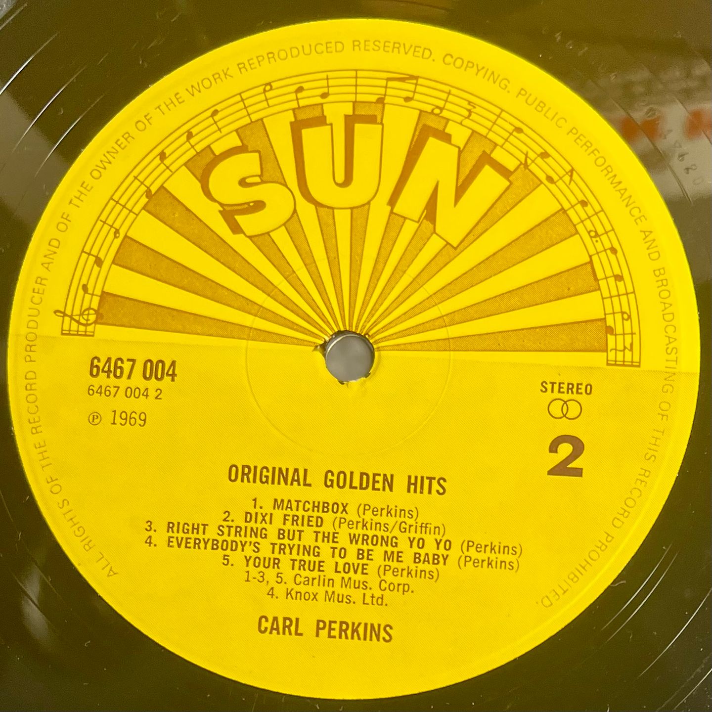 Carl Perkins - Original Golden Hits [LP - 1st UK Press - 1969 NM/NM] | Sun (6467 004) - 5