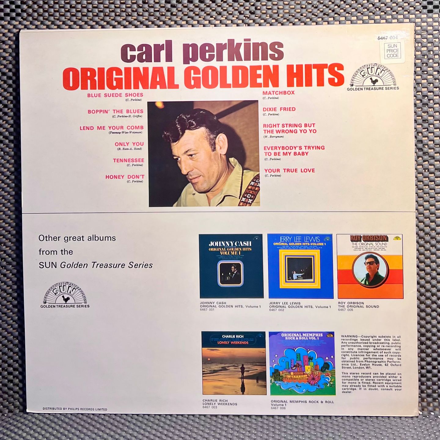 Carl Perkins - Original Golden Hits [LP - 1st UK Press - 1969 NM/NM] | Sun (6467 004) - 3
