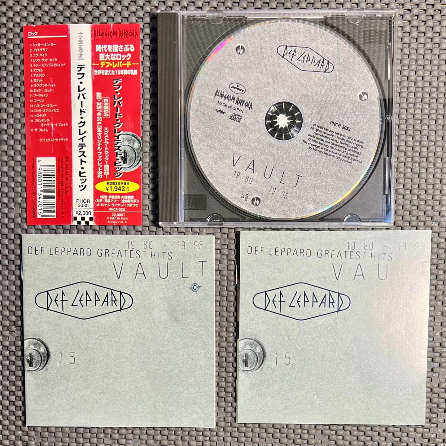 Def Leppard - Vault: Def Leppard Greatest Hits 1980-1995 [CD - 1st Japan Ed. - 1995 - PHCR-3035 - Mint/NM With Obi & Insert] Hard Rock | Mercury (PHCR-3035) - 3