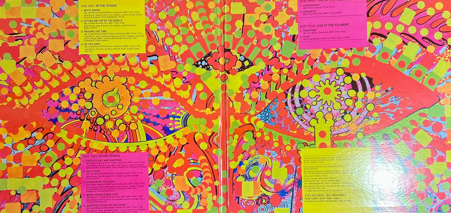 Cream - Wheels Of Fire [2x Vinyl LP - 1st US Press - Pitman Pressing - 1968 - Atco SD 2-700 - VG+ to EX/VG+] Blues Rock | ATCO Records (SD 2-700) - 3