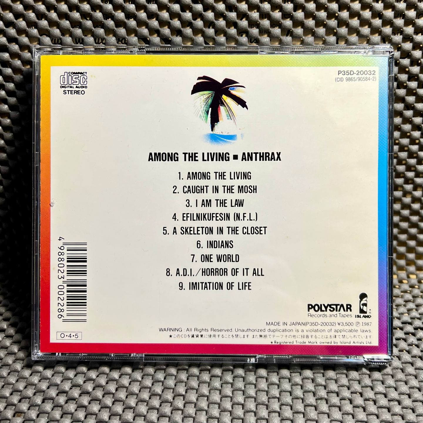Anthrax - Among The Living [CD - 1st Japan Ed. - 1987 - P35D-20032 No obi with Insert] Thrash Metal | Island Records (P35D-20032) - 2