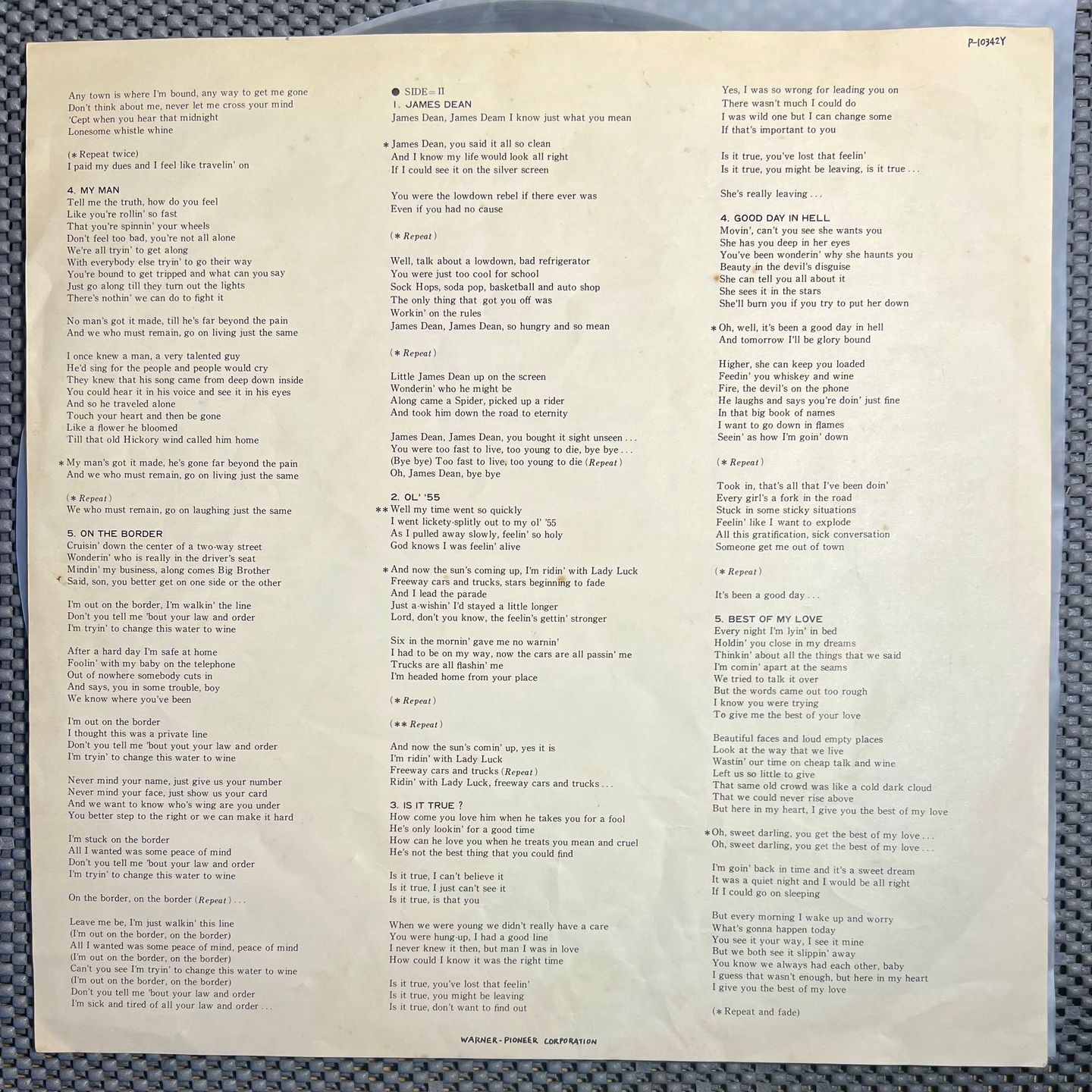 Eagles - On The Border [Vinyl LP - Japan Press - 1977 - VG+:VG+] Rock | Asylum Records (P-10342Y) - 7