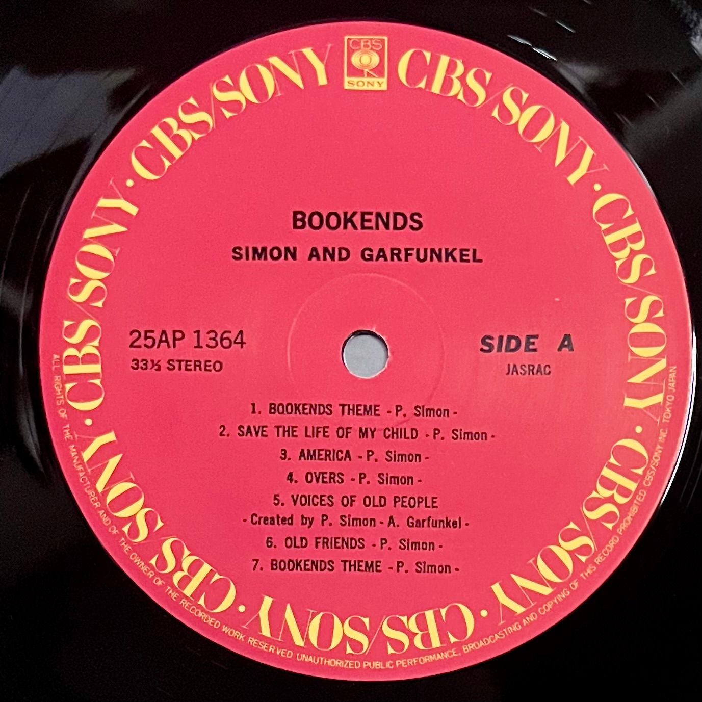 Simon & Garfunkel - Bookends [Vinyl LP - Japan Press - 1978 - NM/NM] Folk Rock | CBS/Sony (25AP 1364) - 3