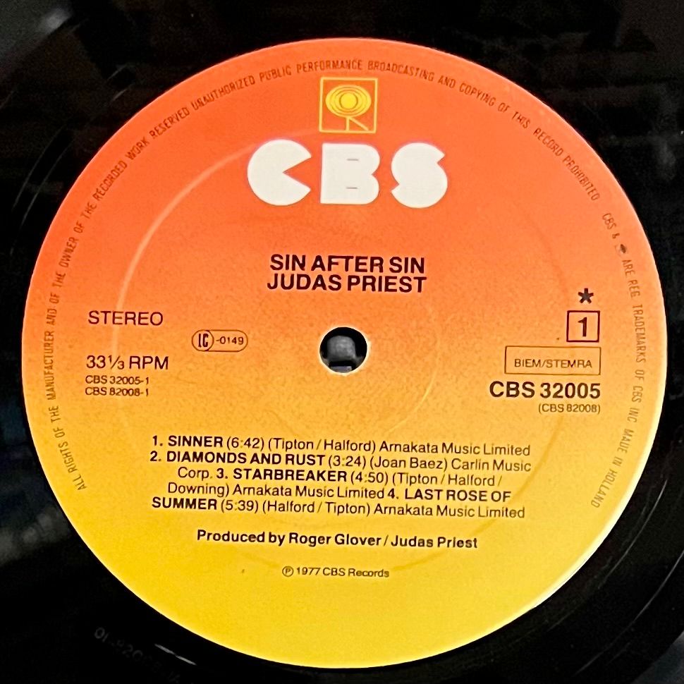 Judas Priest - Sin After Sin [Vinyl LP - EU Press - 1982 - CBS 32005 - VG/VG] Heavy Metal | CBS (CBS 32005) - 4