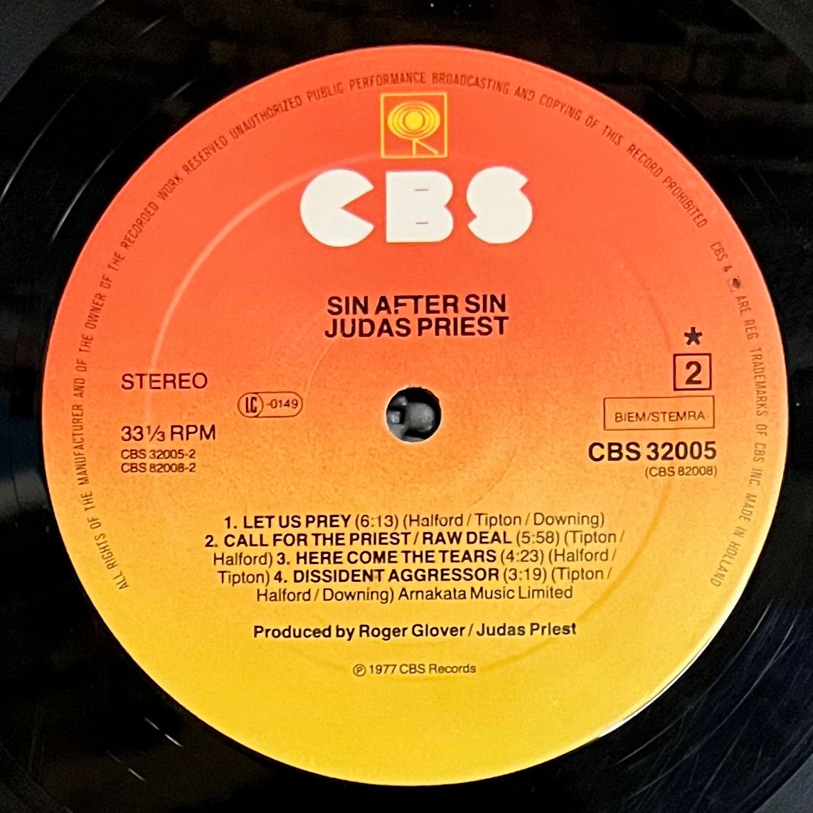 Judas Priest - Sin After Sin [Vinyl LP - EU Press - 1982 - CBS 32005 - VG/VG] Heavy Metal | CBS (CBS 32005) - 5