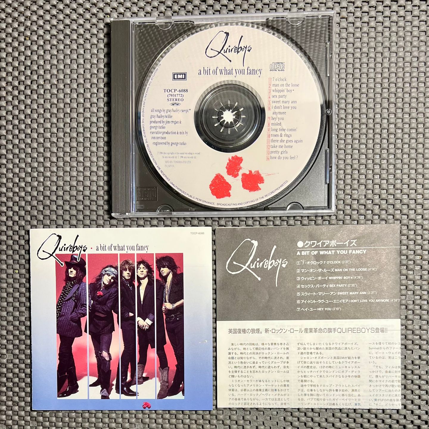 The Quireboys - A Bit Of What You Fancy [CD - 1st Japan Ed. - 1990 - TOCP-6088 - VG+/NM] Hard Rock | EMI (TOCP-6088) - 3