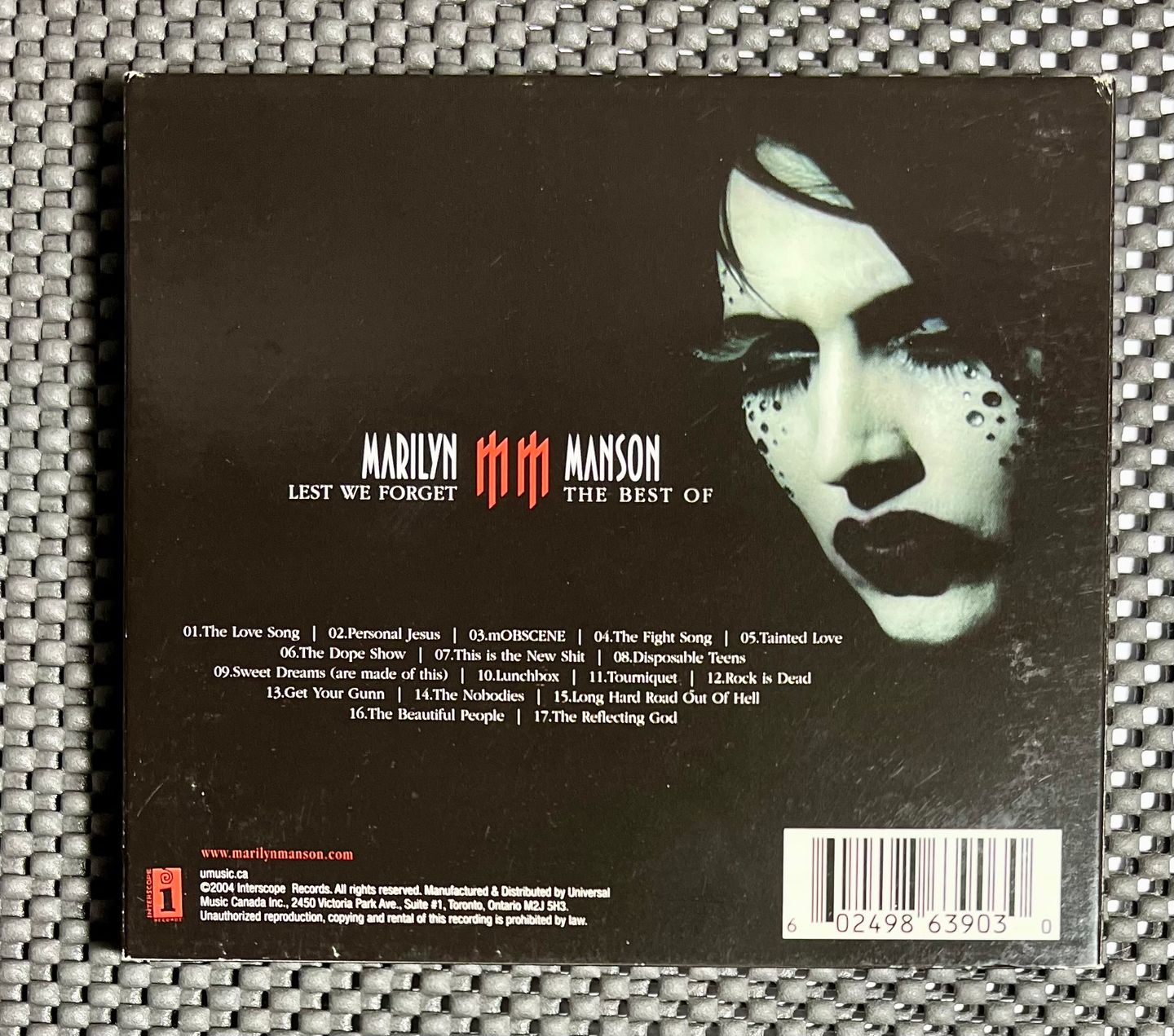 Marilyn Manson - Lest We Forget - The Best Of | Interscope Records (B000347800) - 2