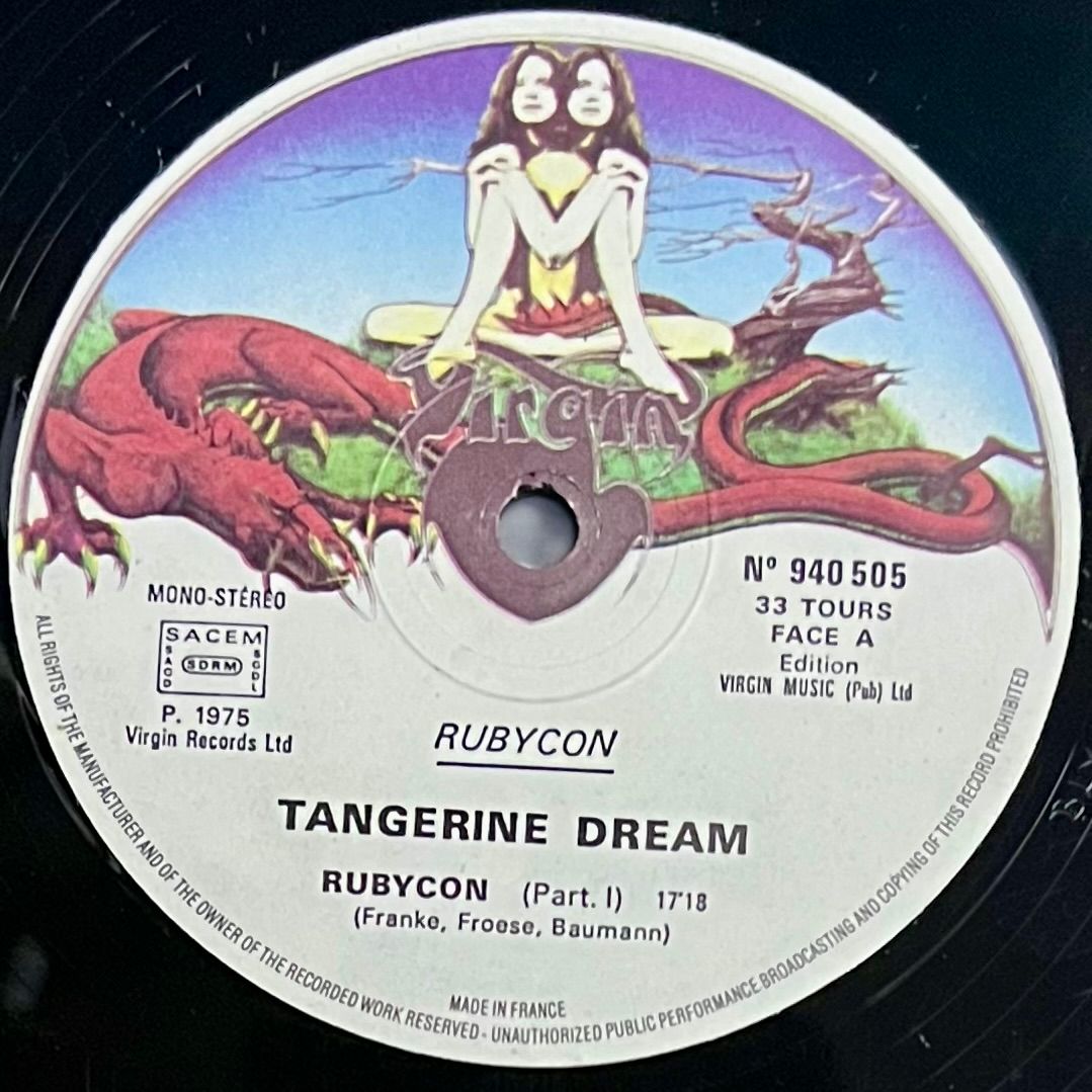 Tangerine Dream - Rubycon [Vinyl LP - OG FR - 1975 - Virgin 940 505 - VG+/VG] Electro Krautrock | Virgin (940 505) - 5