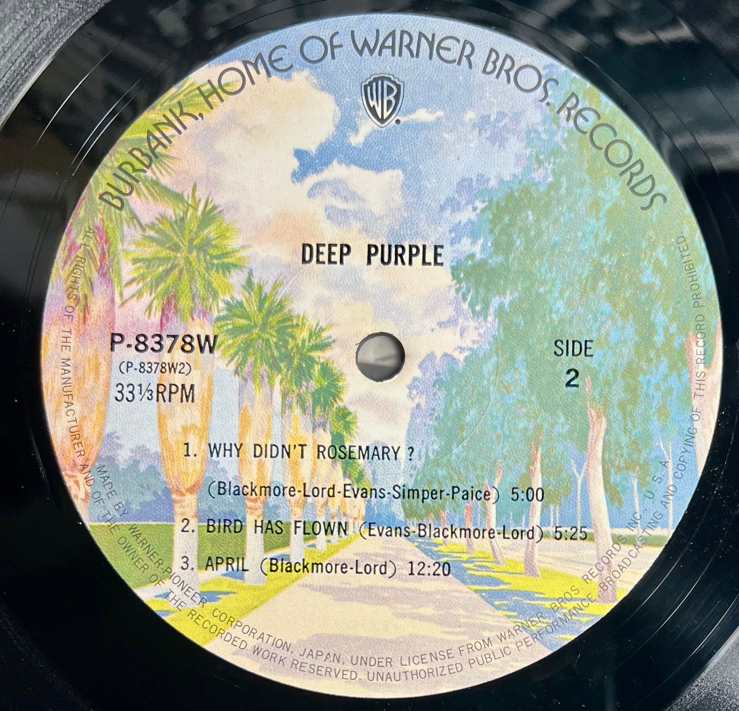 Deep Purple - Deep Purple [Vinyl LP - 1st Japan Press - 1973 - P-8378W] Heavy Rock | Warner Bros. Records (P-8378W) - 3