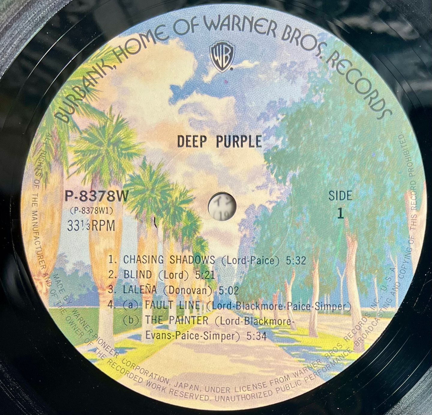 Deep Purple - Deep Purple [Vinyl LP - 1st Japan Press - 1973 - P-8378W] Heavy Rock | Warner Bros. Records (P-8378W) - 4