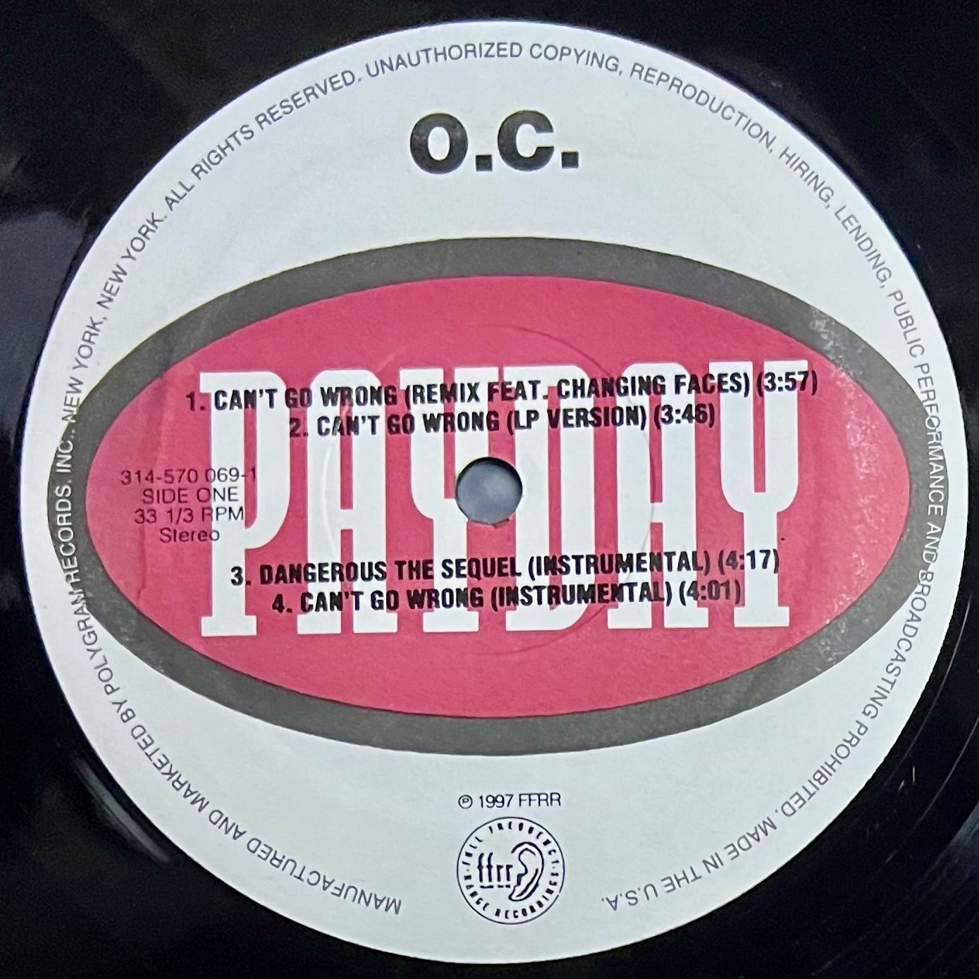 O.C. - Can't Go Wrong / Dangerous [Vinyl EP 12" - 1st US Press - 1997 - NM/Mint Shrink] | Payday (314-570-069-1) - 3