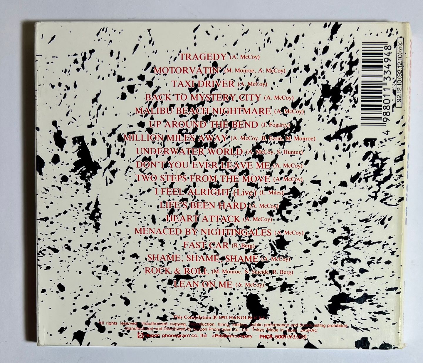 Hanoi Rocks - Lean On Me | Mercury (PHCR-5001) - 2