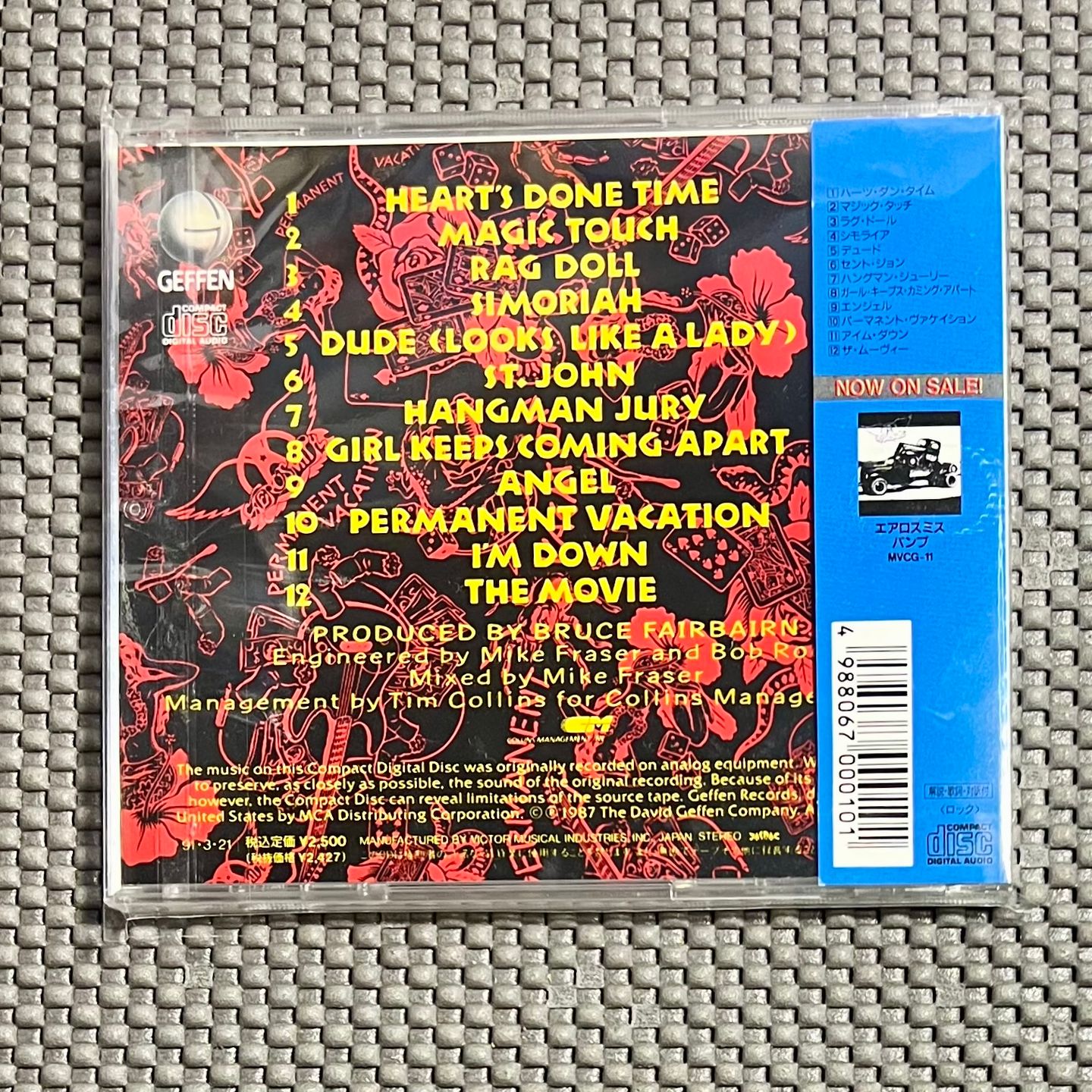 Aerosmith - Permanent Vacation [CD - Japan Ed. 1991 - MVCG-10] Hard Rock | Geffen Records (MVCG-10) - 2