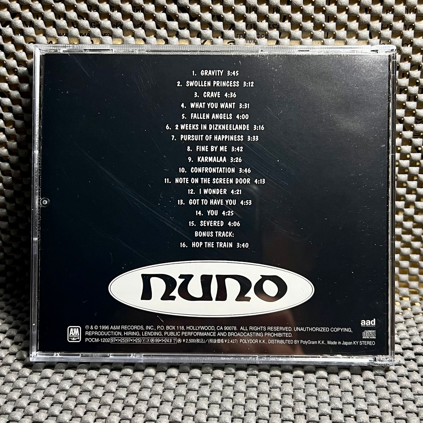 Nuno Bettencourt - Schizophonic [CD - 1st Japan Ed. - 1997 - POCM-1202 - Mint/NM - No Obi, With Insert] Alt Rock | A&M Records (POCM-1202) - 2