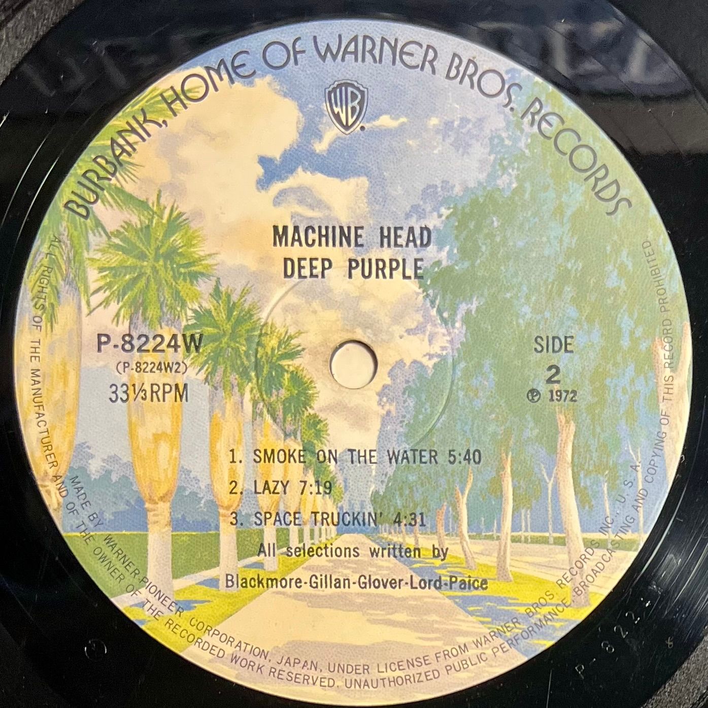 Deep Purple - Machine Head [Vinyl LP - 1st Japan Press - 1972 - Warner Bros. P-8224W - VG+/EX, no Obi, with Insert] Heavy Rock | Warner Bros. Records (P-8224W) - 6