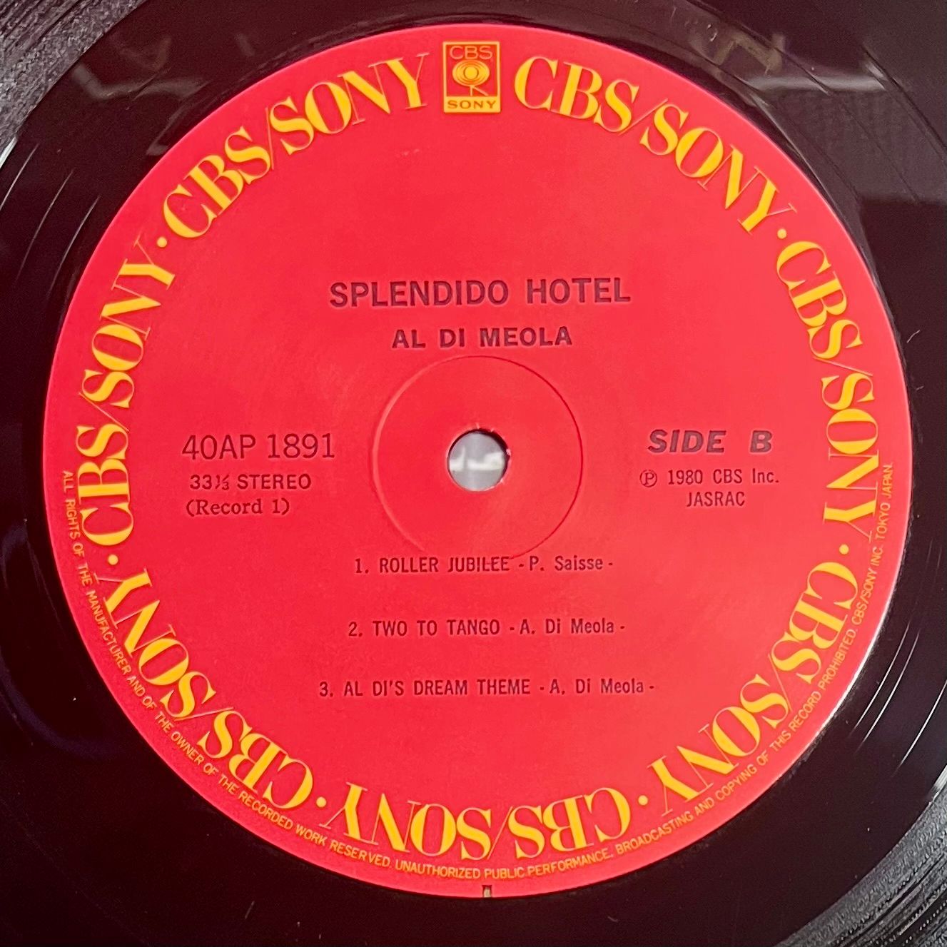 Al Di Meola - Splendido Hotel [2x Vinyl LP - 1st Japan Press - 1980 - CBS 40AP 1891~2 - Mint, Gatefold, no Obi. with Insert] Jazz Rock | CBS/Sony (40AP 1891~2) - 6