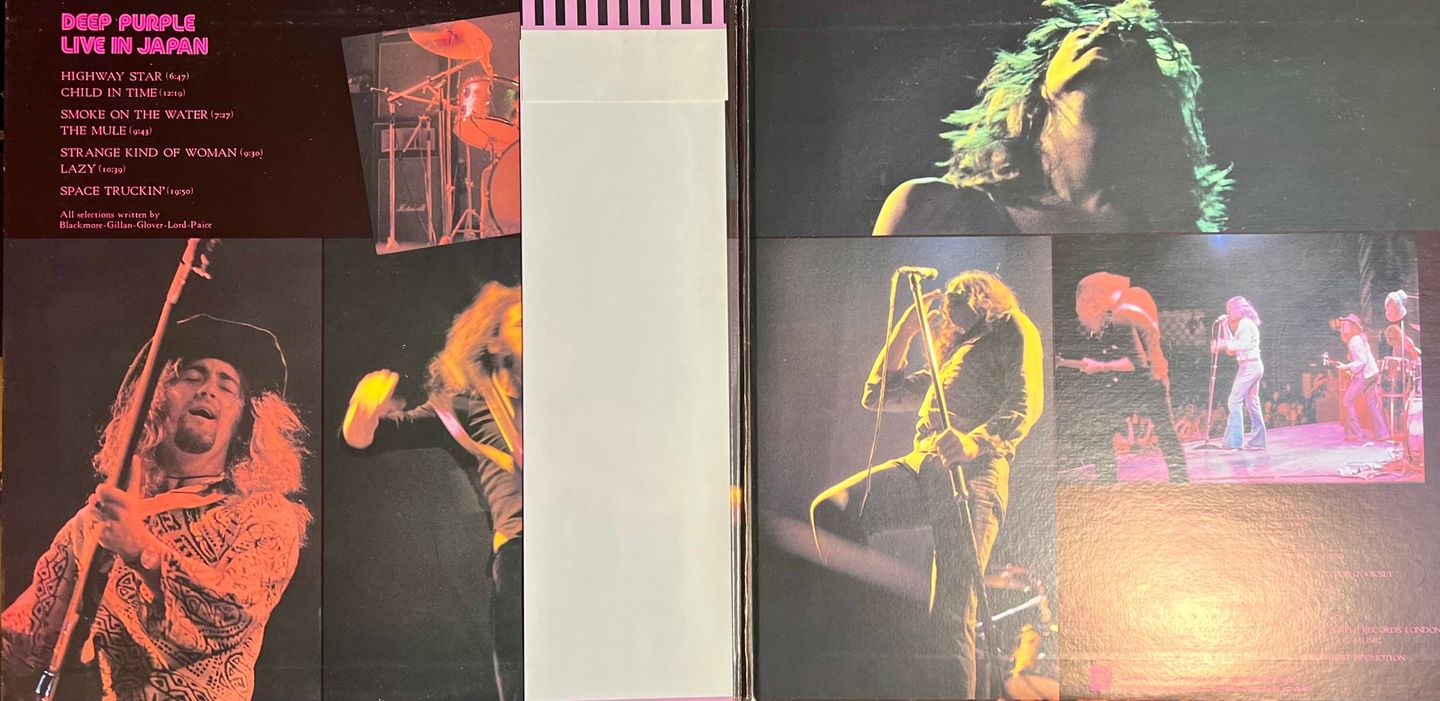 Deep Purple - Live In Japan [2x Vinyl LP - Japan Press - Repress 1974 - Warner Bros P-5506 7W - NM/EX to NM, Gatefold with Obi & INsert] Heavy Rock | Warner Bros. Records (P-5506 7W) - 3