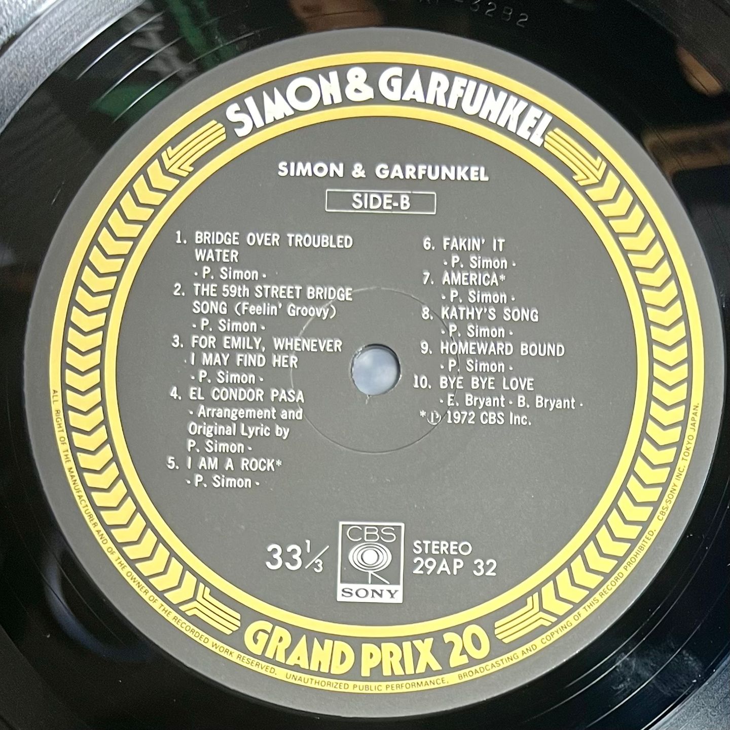 Simon & Garfunkel - Simon & Garfunkel Grand Prix 20 [Vinyl LP - 1st Japan Press - 1976 - CBS 29AP 32] Folk Rock | CBS/Sony (29AP 32) - 5