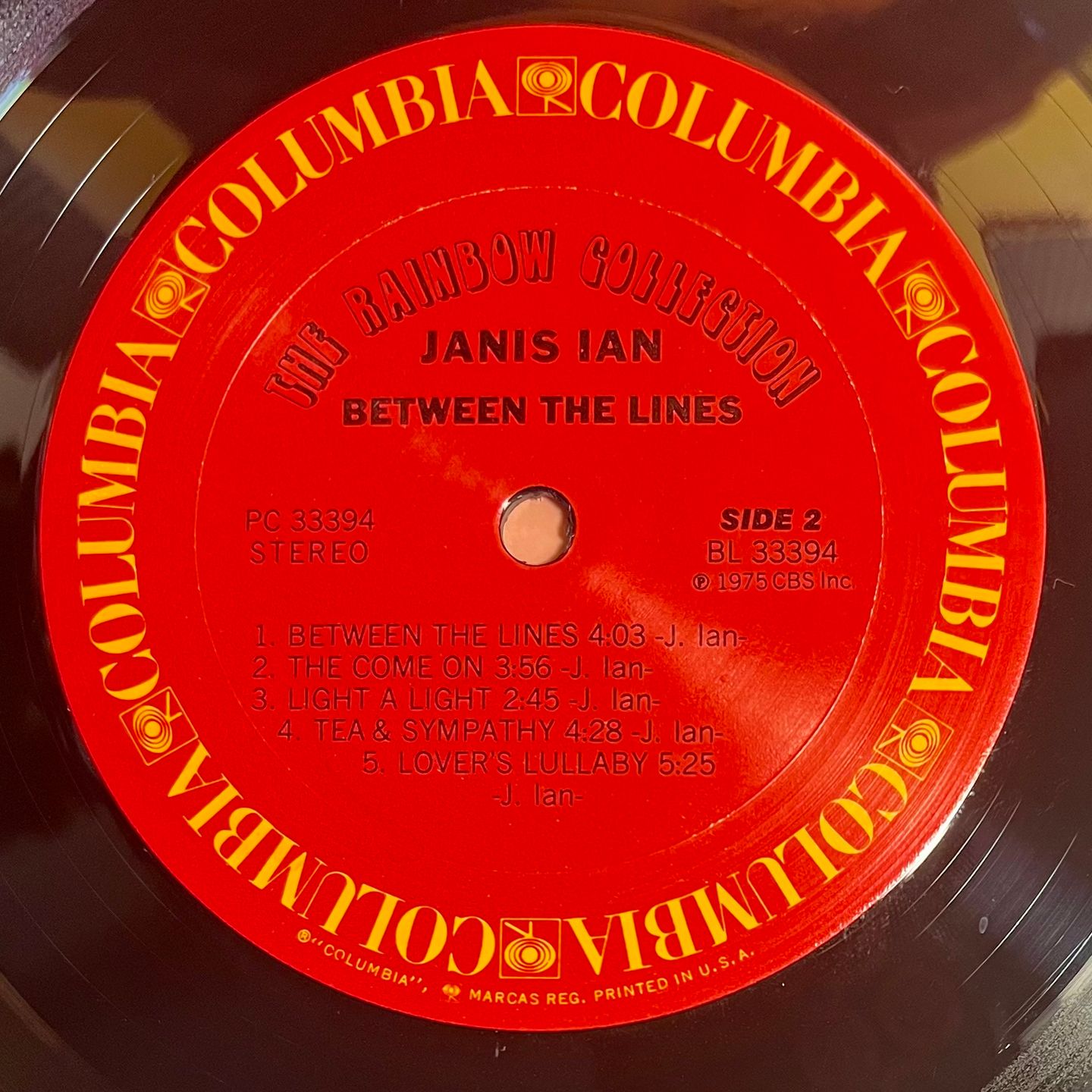 Janis Ian - Between The Lines [LP - 1st US Press - 1975 - VG+/VG+] | Columbia (PC 33394) - 5